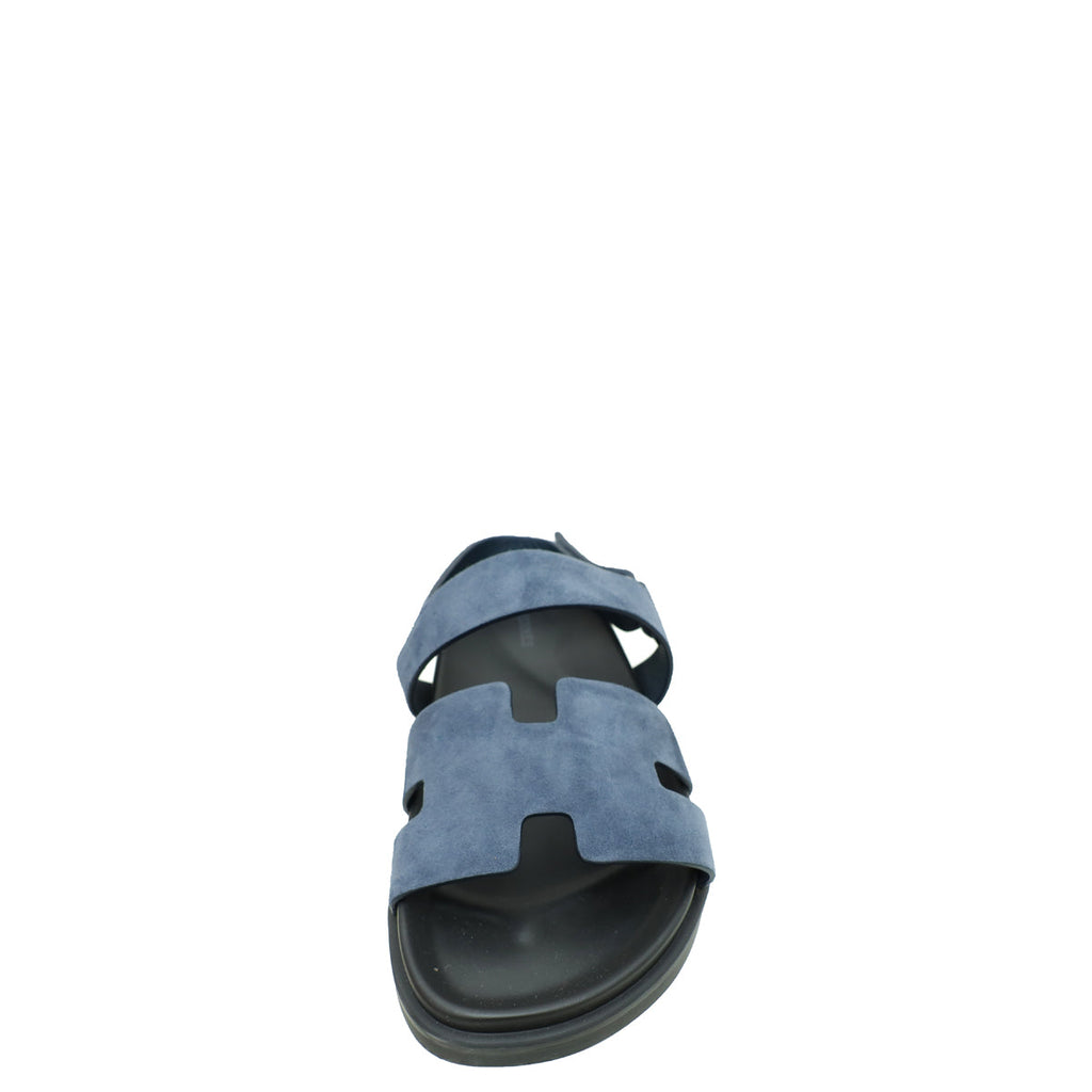 Hermes Bleu Céleste Suede Goatskin Genius Sandal 42