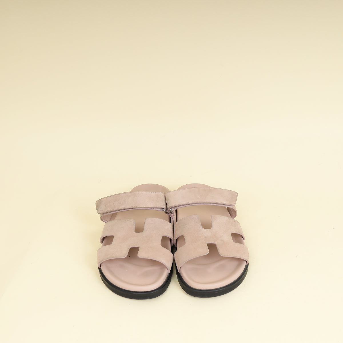 Hermes Rose Porcelaine Chypre Suede Goatskin Sandal 42