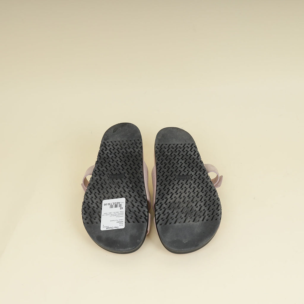Hermes Rose Porcelaine Chypre Suede Goatskin Sandal 42