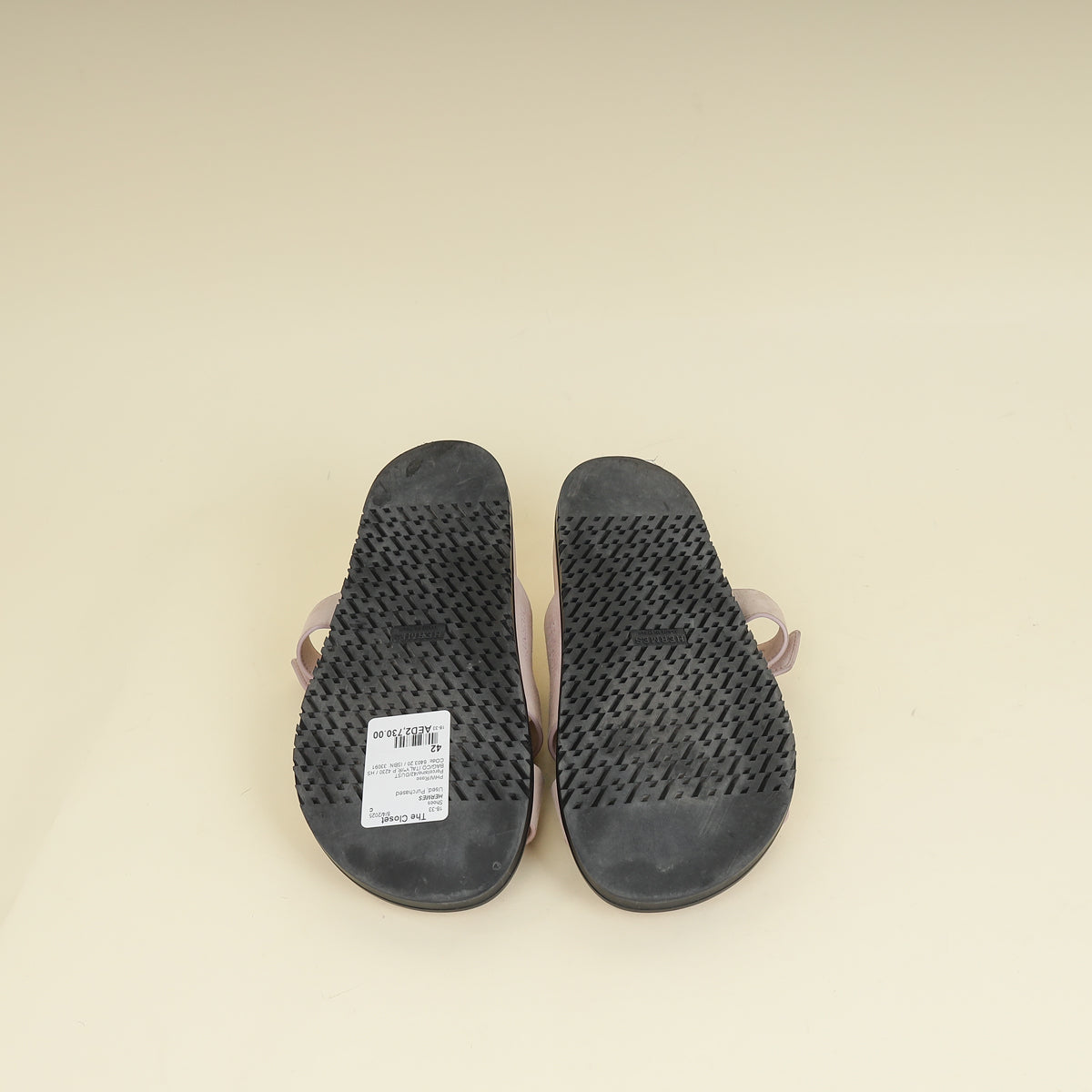 Hermes Rose Porcelaine Chypre Suede Goatskin Sandal 42