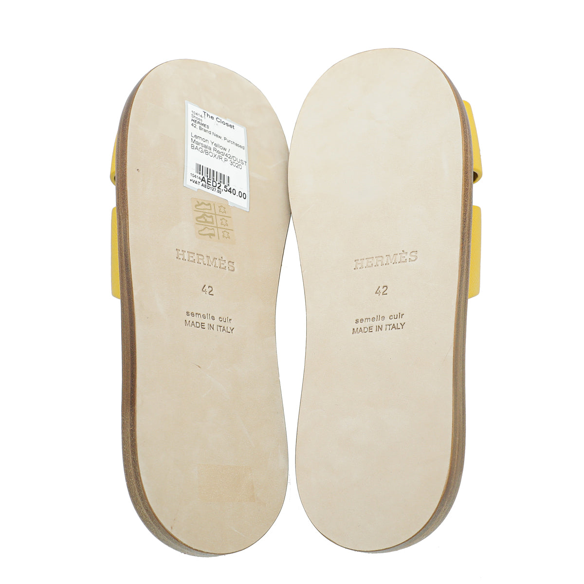 Hermes Bicolor Izmir Epsom Leather Sandal 42