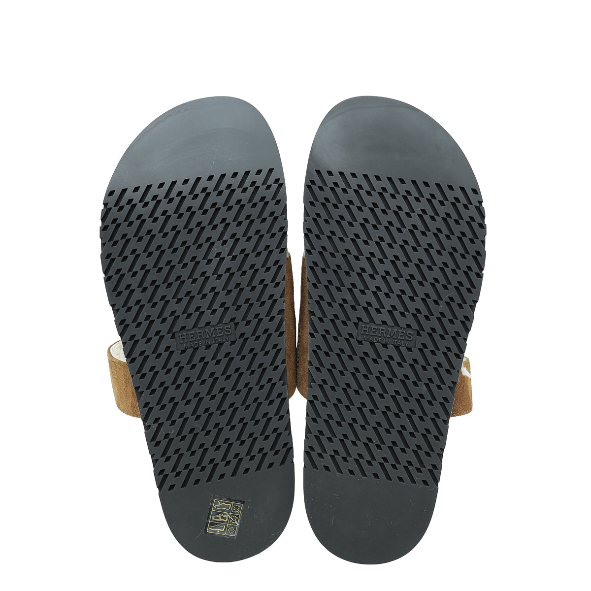 Hermes Bicolor Suede Wool Shearling Chypre Sandal 42