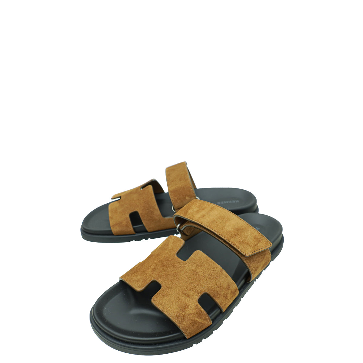 Hermes Brun Fume Suede Goatskin Chypre Sandal 42