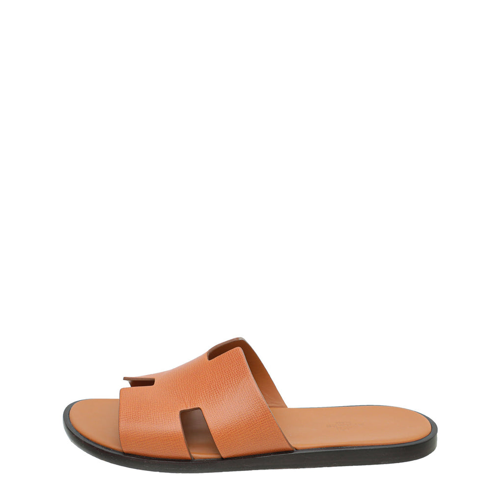 Hermes Marron Glaise Izmir Chevre Liegee Sandal 43.5