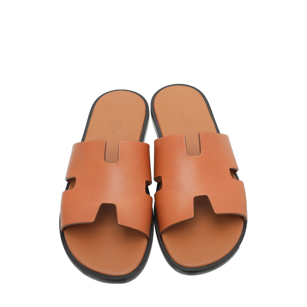 Hermes Marron Glaise Izmir Chevre Liegee Sandal 43.5