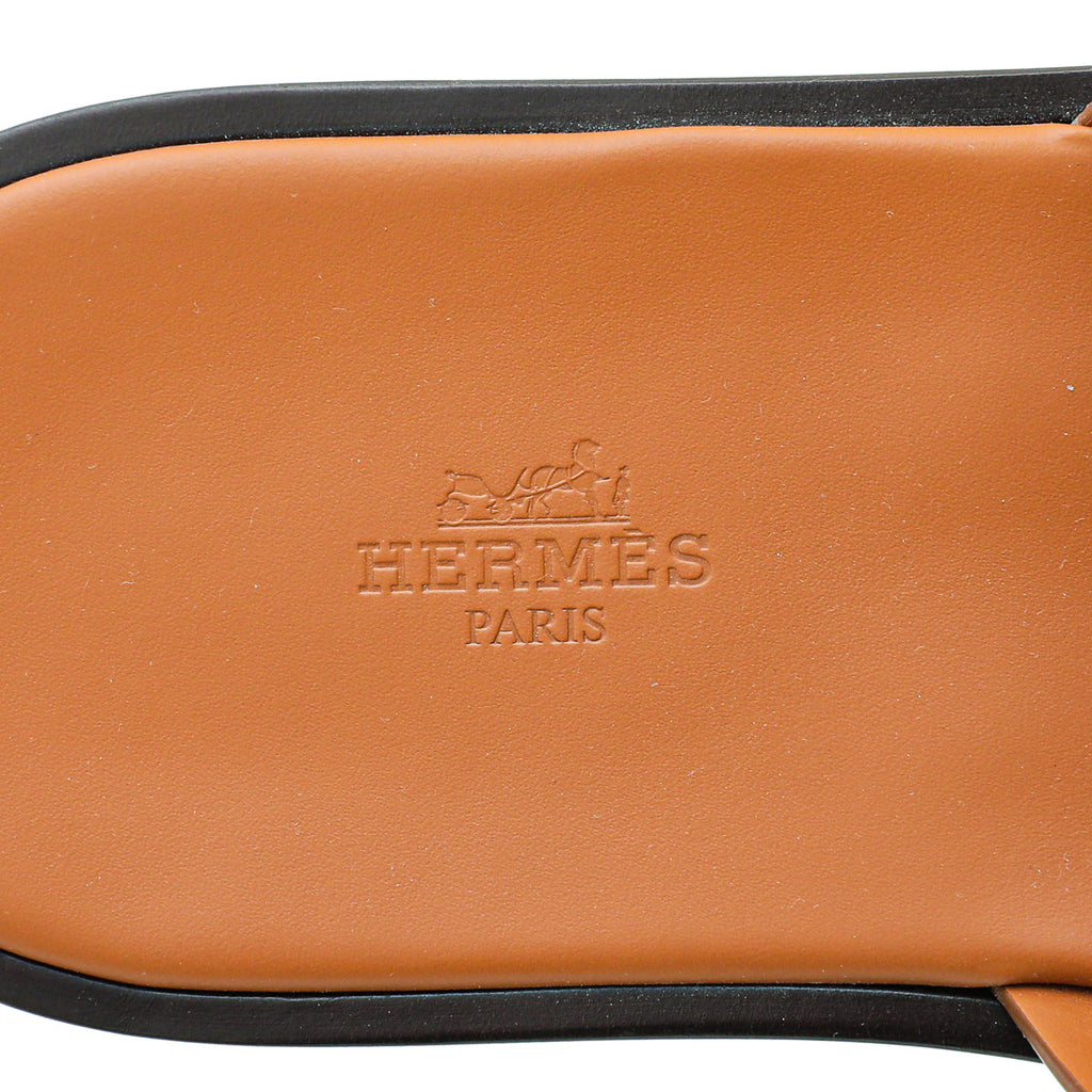 Hermes Marron Glaise Izmir Chevre Liegee Sandal 43.5