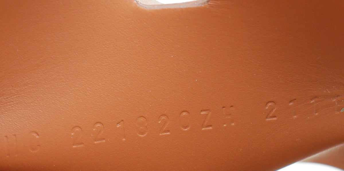 Hermes Marron Glaise Izmir Chevre Liegee Sandal 43.5