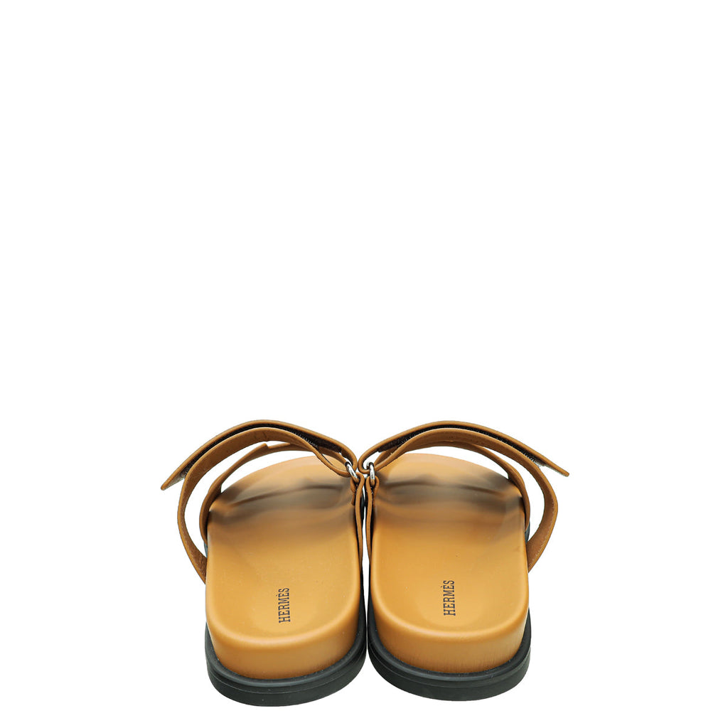 Hermes Gold Chypre Sandals 43