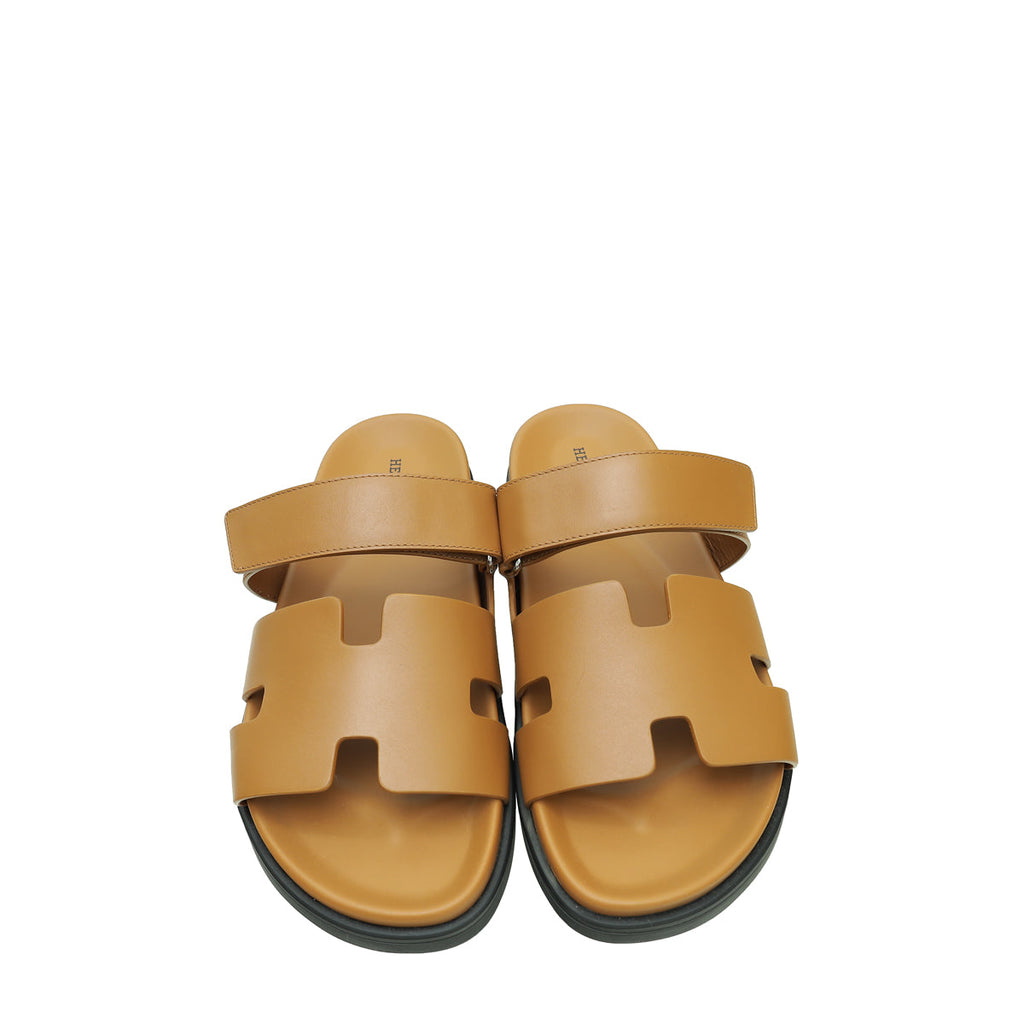 Hermes Gold Chypre Sandals 43
