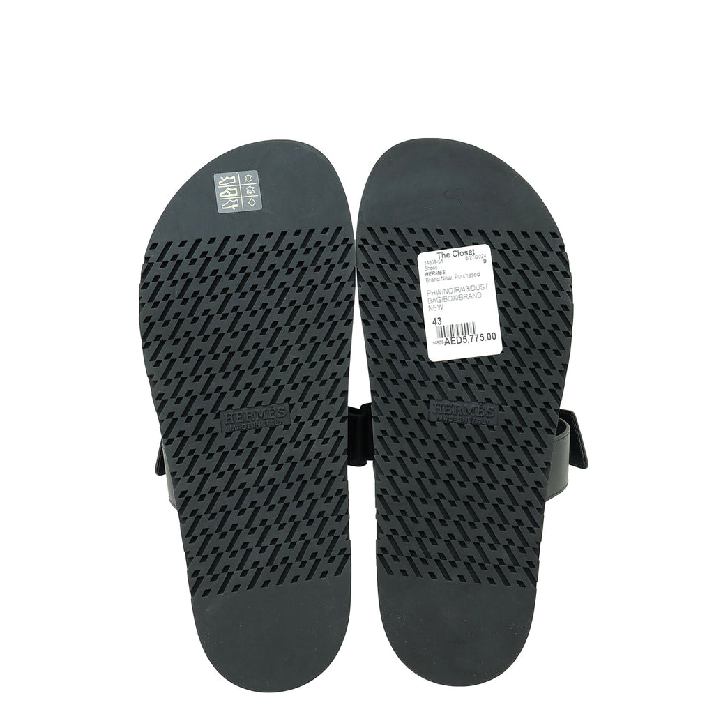 Hermes Noir Chypre Sandal 43