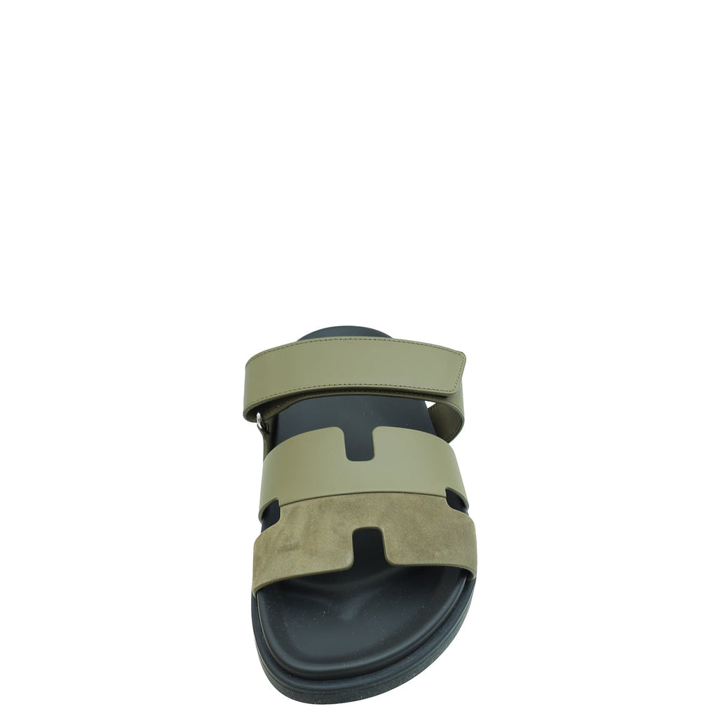 Hermes Vert Toundra Chypre Sandals 43