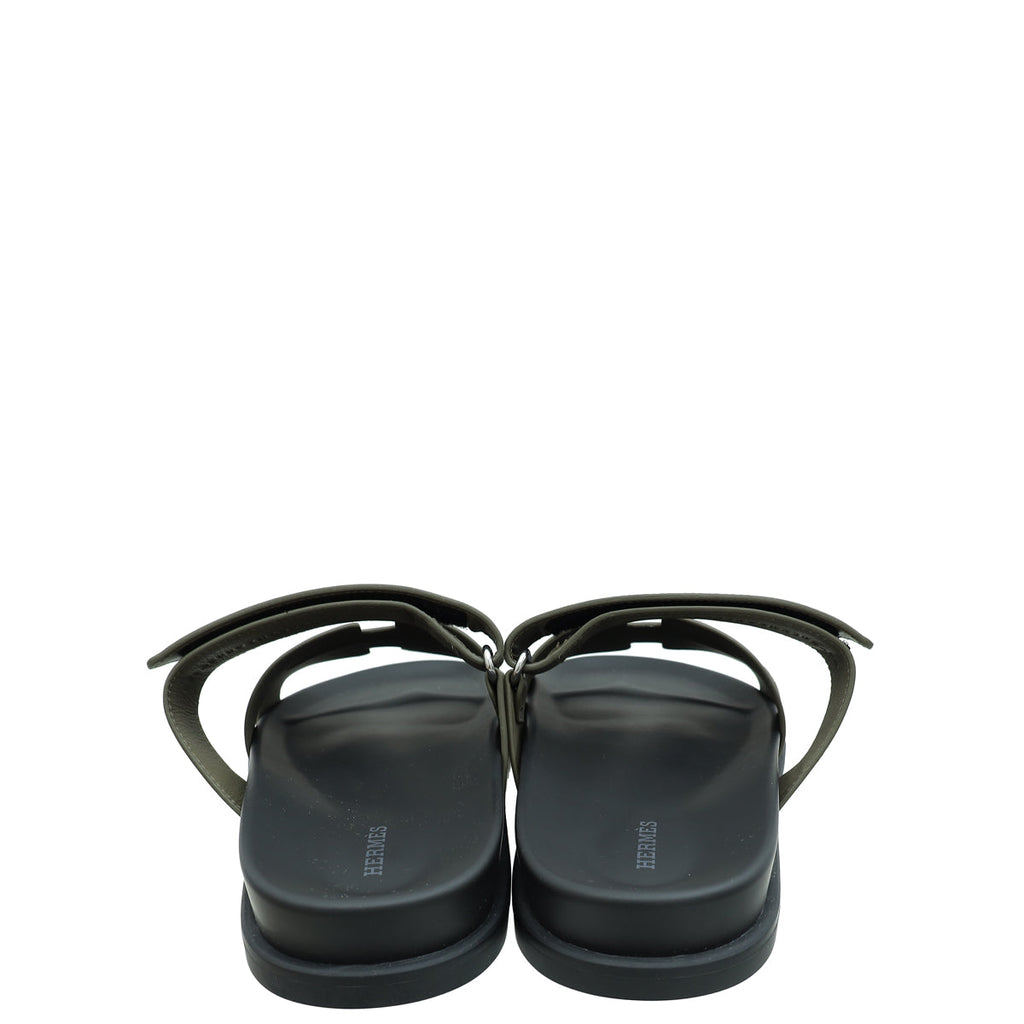 Hermes Vert Toundra Chypre Sandals 43