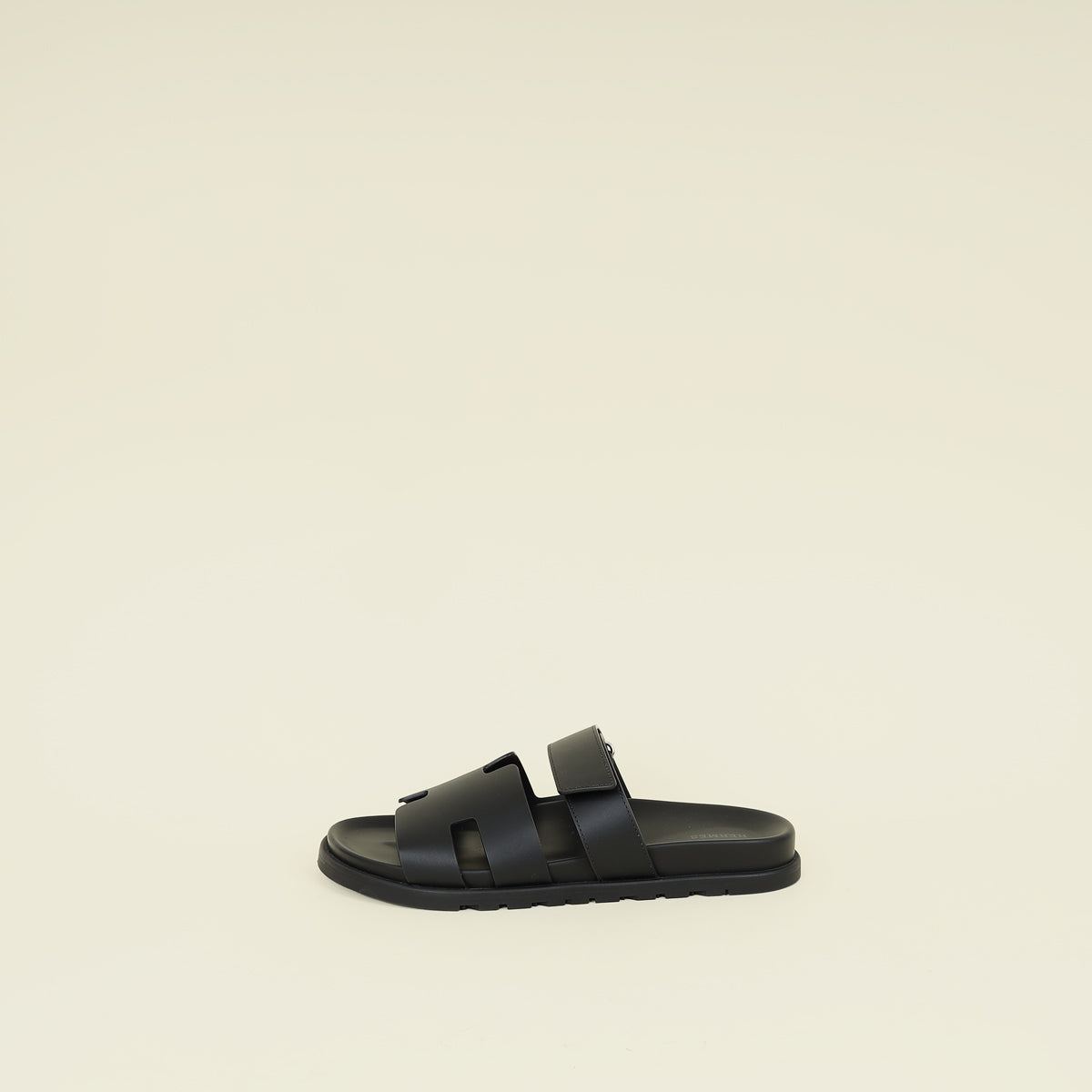 Hermes Noir Chypre Sandals 44.5