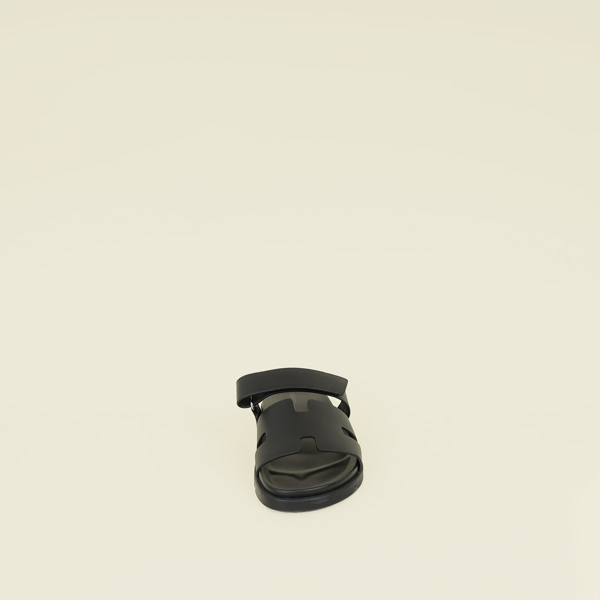 Hermes Noir Chypre Sandals 44.5
