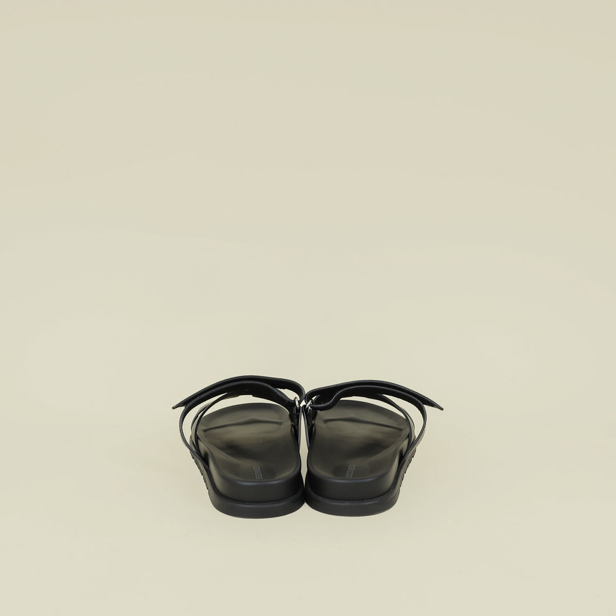 Hermes Noir Chypre Sandals 44.5