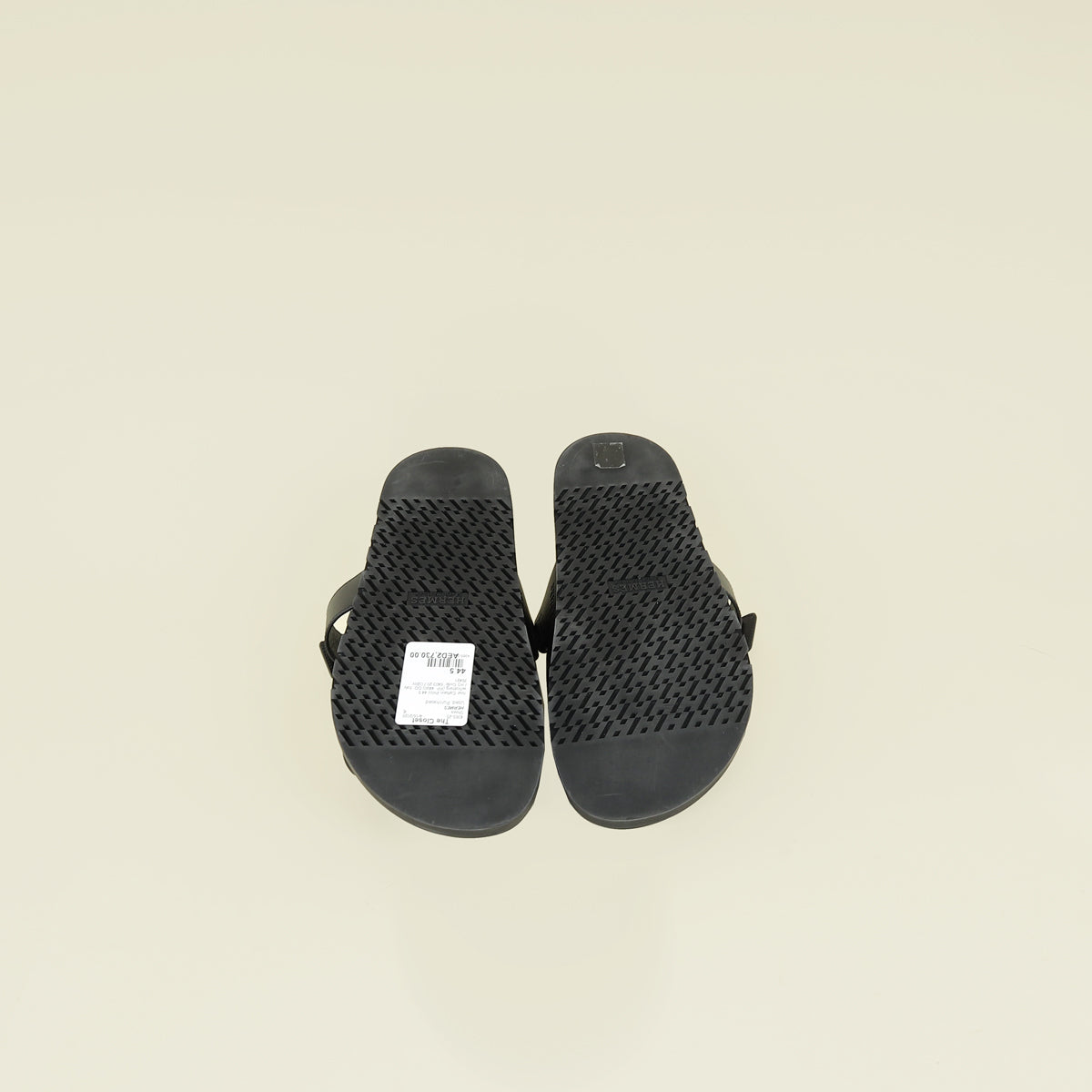 Hermes Noir Chypre Sandals 44.5