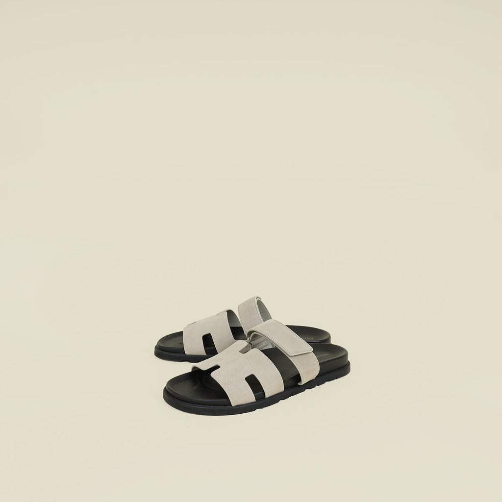 Hermes Beige Esquisse Chypre Goatskin Men's Sandal 44.5