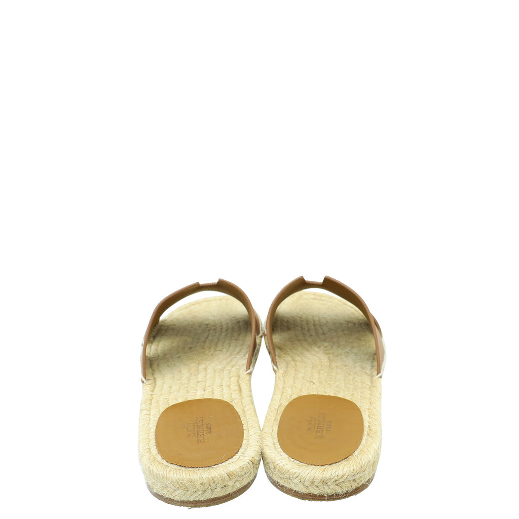 Hermes Naturel Safari Antigua Espadrille 44