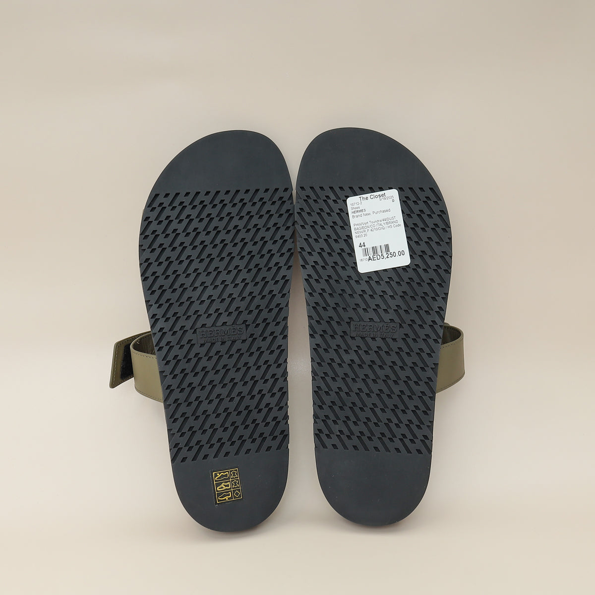 Hermes Vert Toundra Suede Chypre Sandal 44