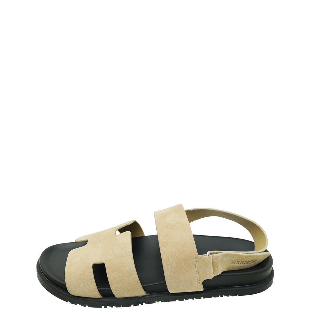 Hermes Beige Argile Chypre Goatskin Genius Sandal 45.5