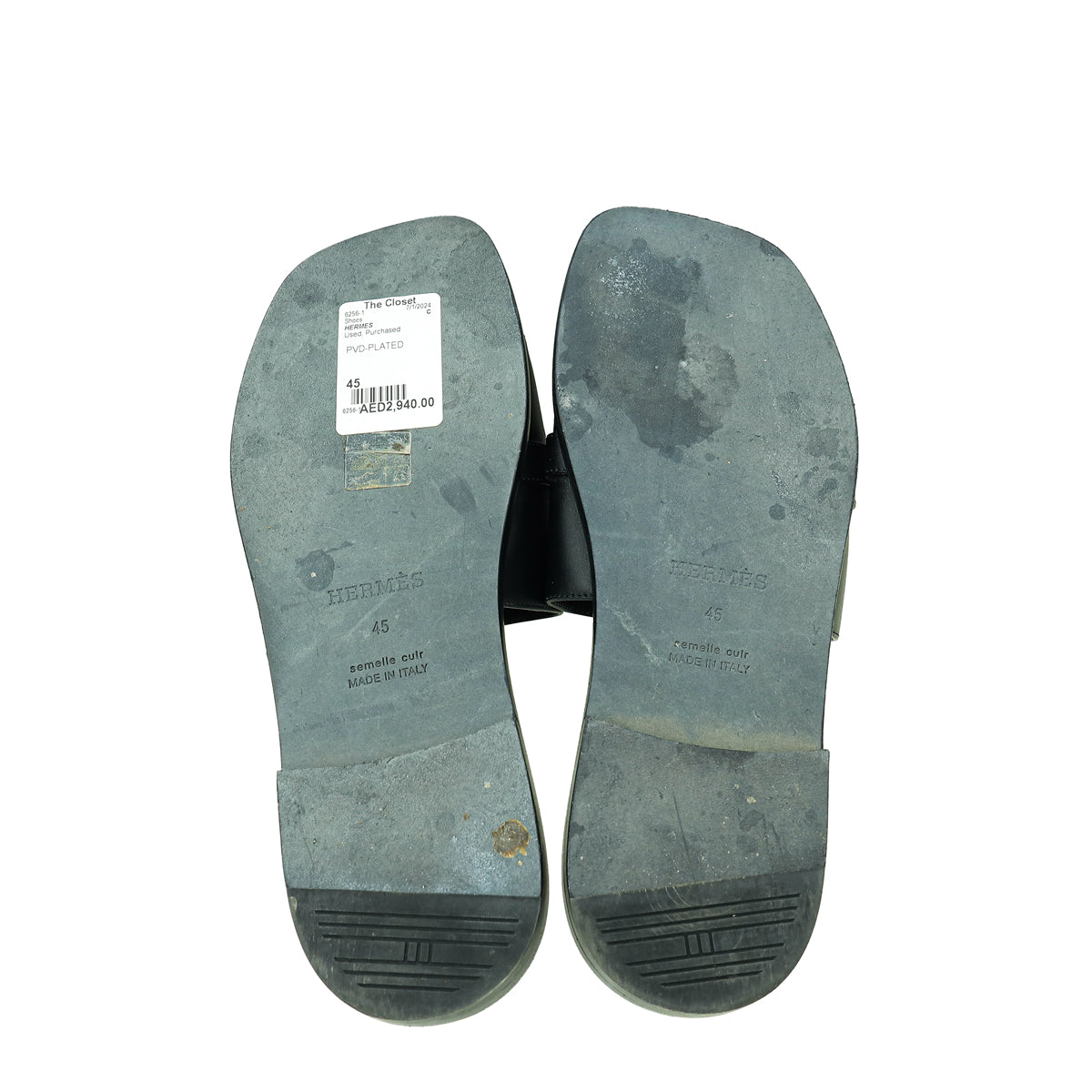 Hermes Noir Gabriel Sandal 45