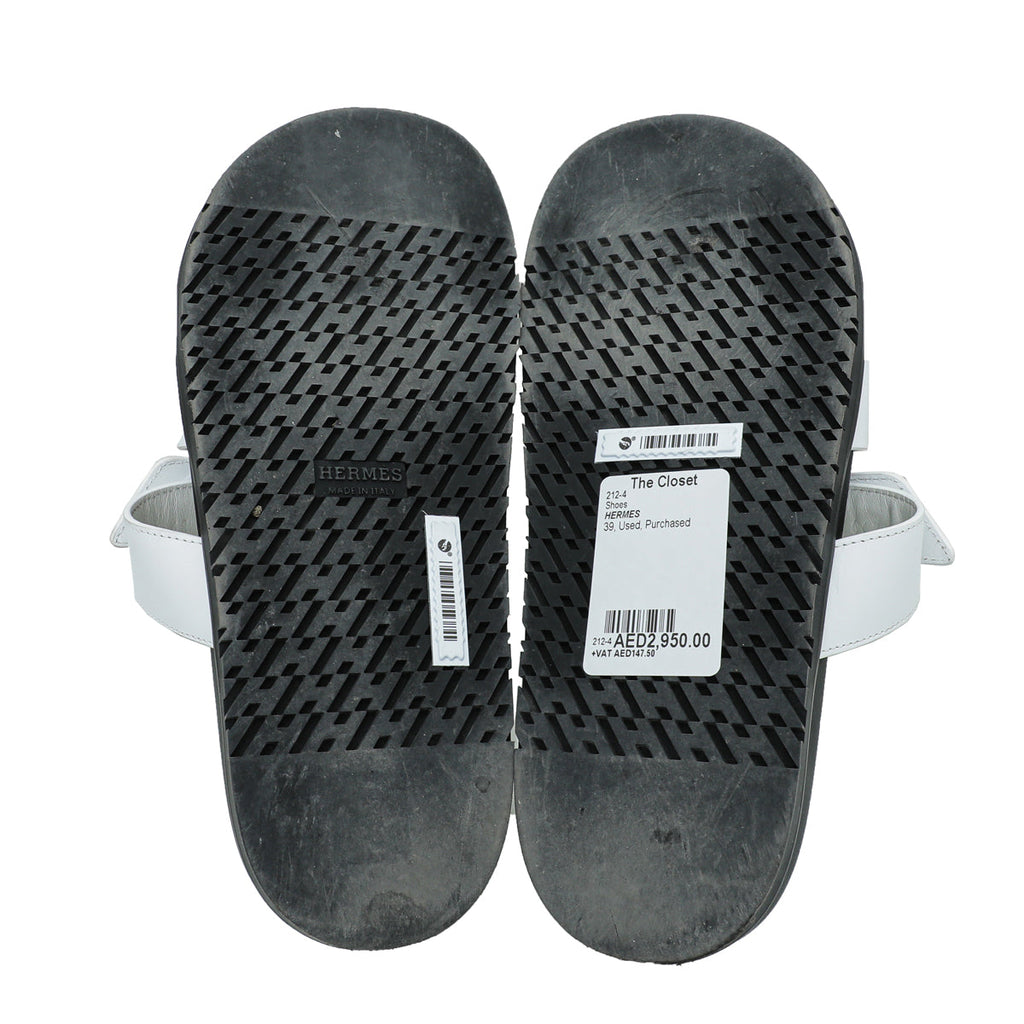Hermes Blanc Chypre Sandal 39