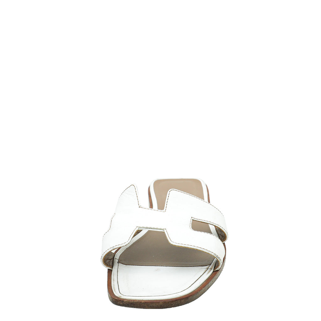 Hermes Blanc Oran Sandal 37.5