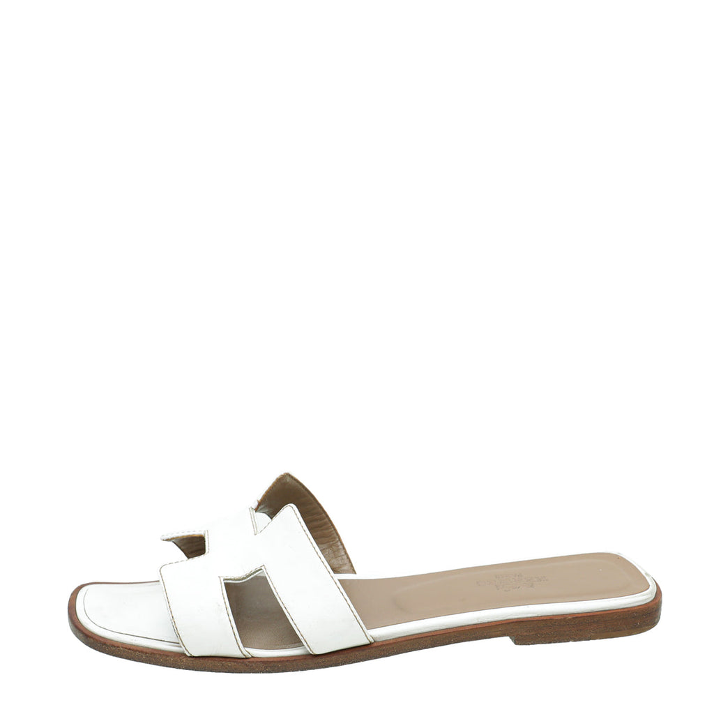 Hermes Blanc Oran Sandal 37.5