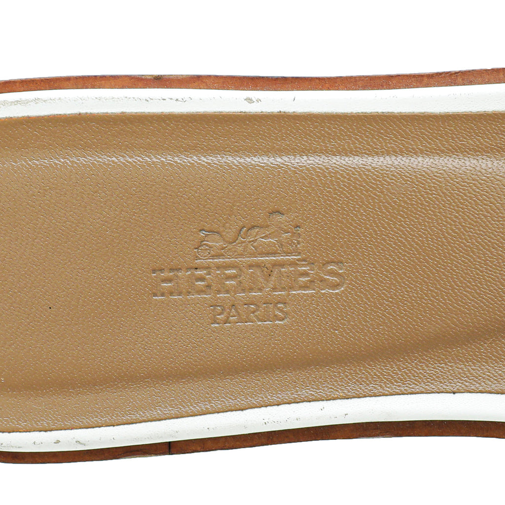 Hermes Blanc Oran Sandal 37.5