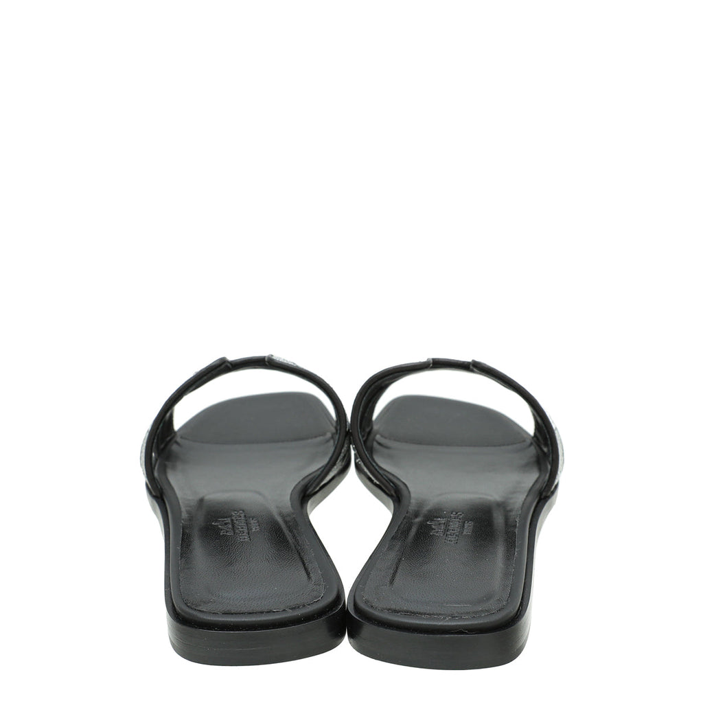 Hermes Bicolor Oran Veau Bride Embroidered Sandal 37