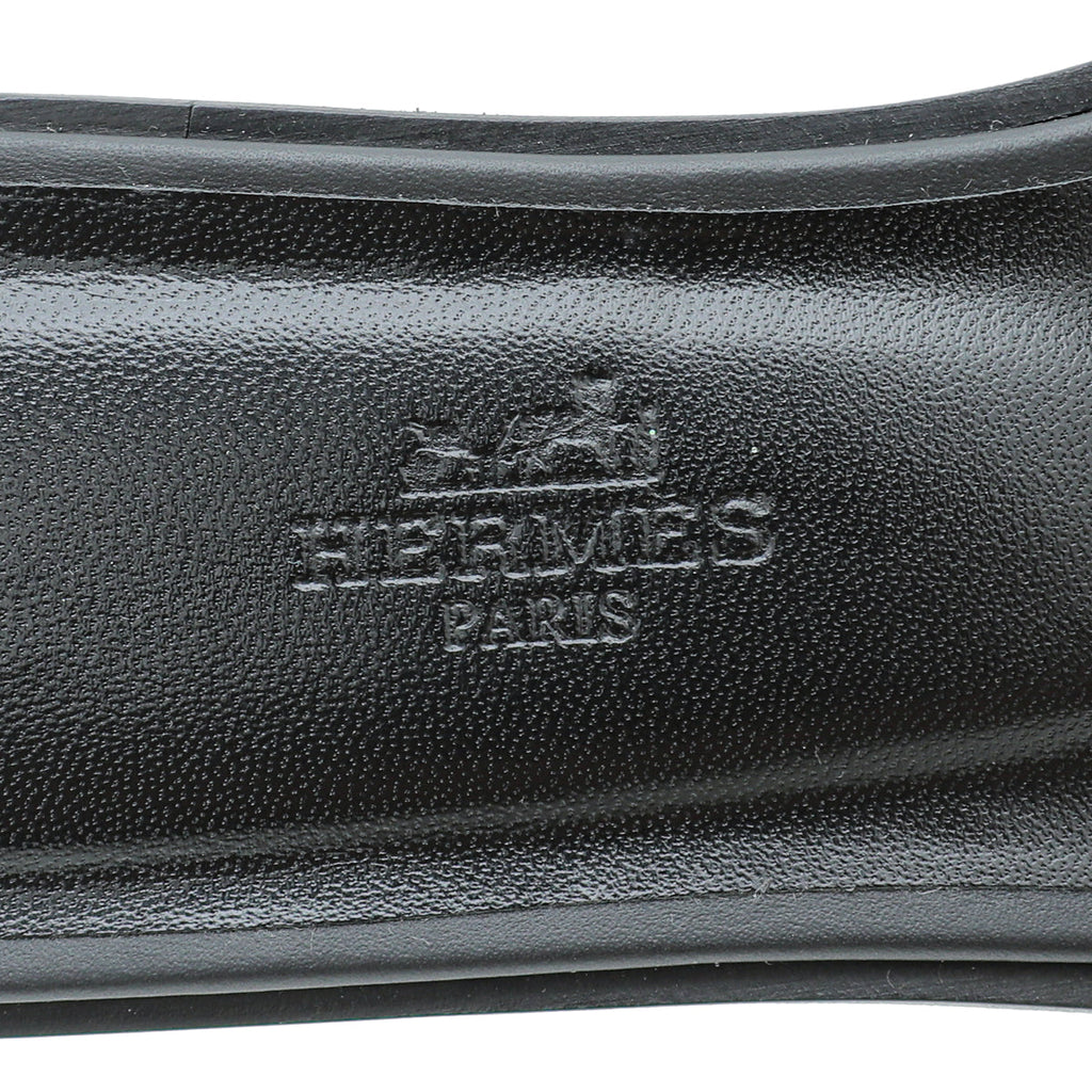 Hermes Bicolor Oran Veau Bride Embroidered Sandal 37