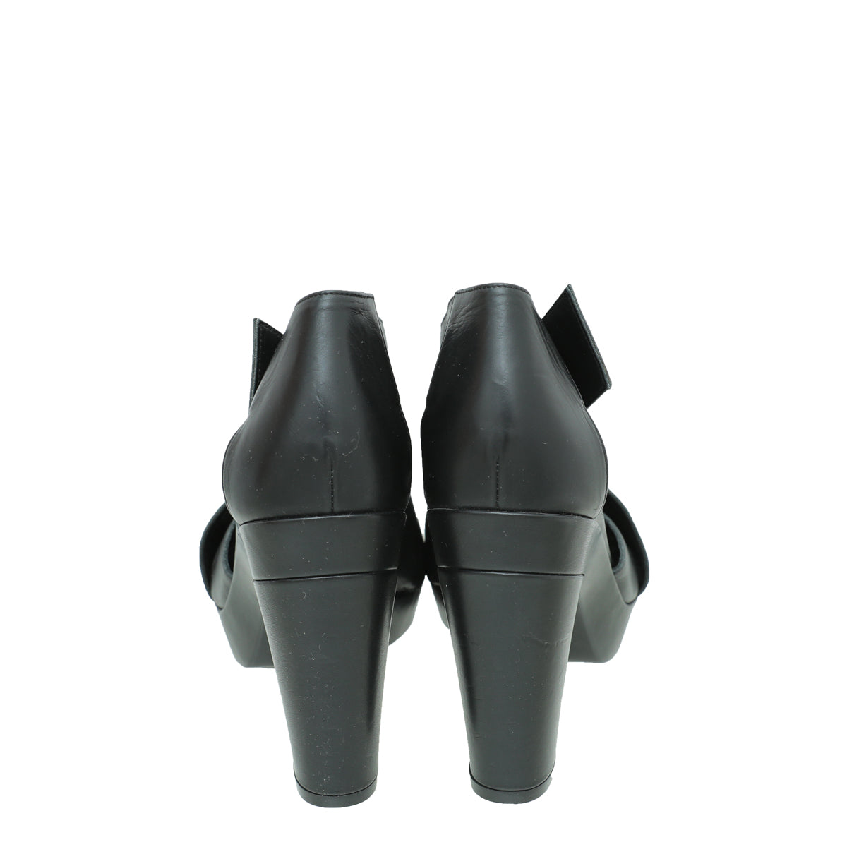 Hermes Noir Cross Strappy Platform Sandal 38.5