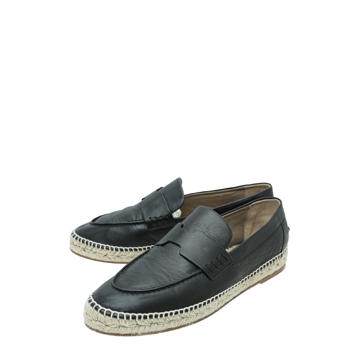Hermes Noir Trip Goatskin Espadrille 39