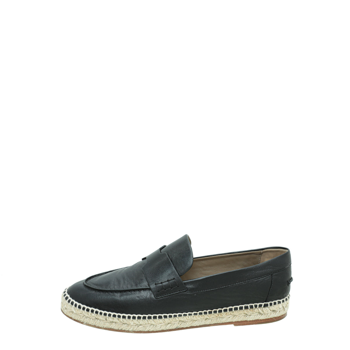 Hermes Noir Trip Goatskin Espadrille 39