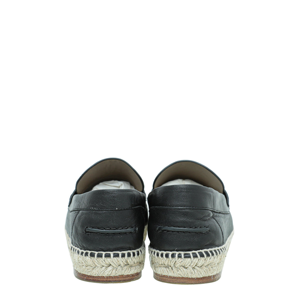 Hermes Noir Trip Goatskin Espadrille 39