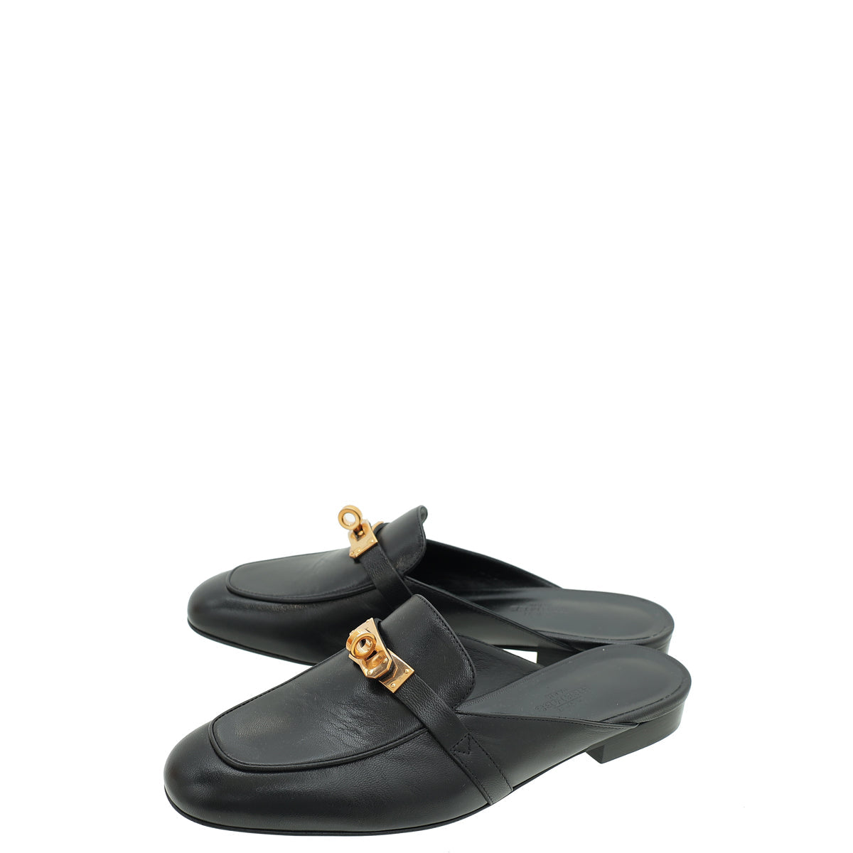 Hermes Noir OZ Mules 36