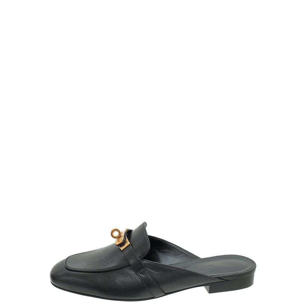 Hermes Noir OZ Mules 36