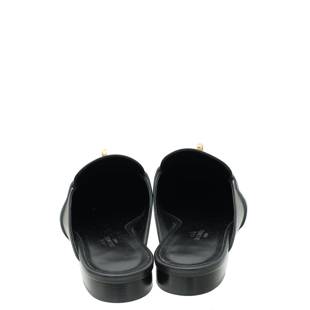 Hermes Noir OZ Mules 36