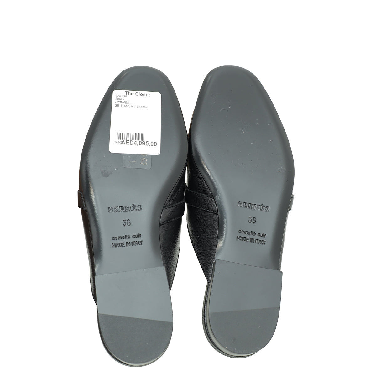 Hermes Noir OZ Mules 36