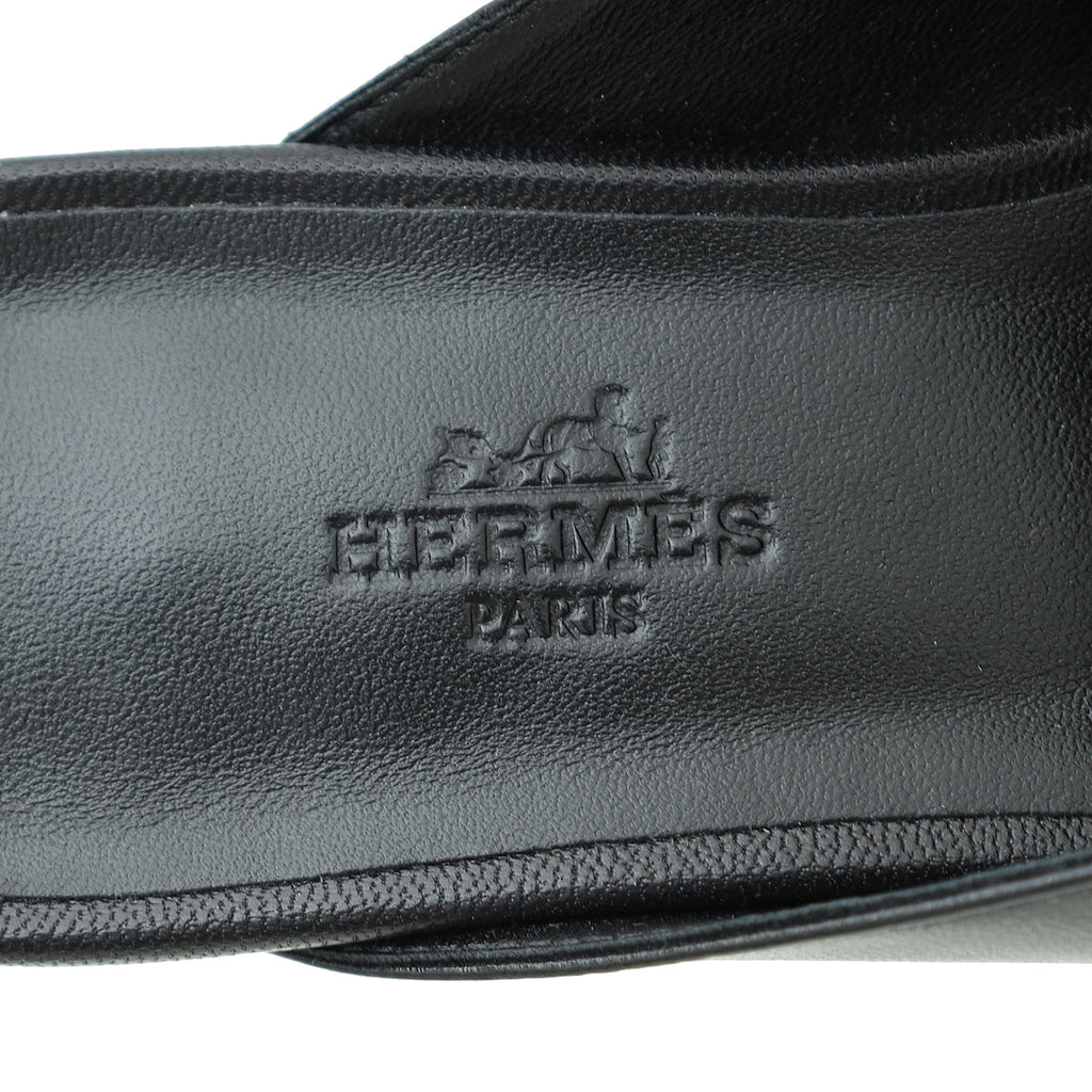 Hermes Noir OZ Mules 36