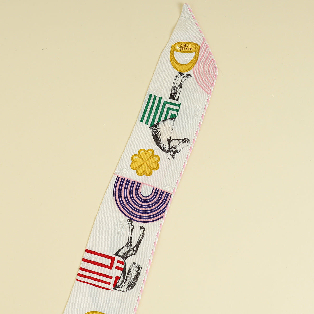 Hermes Rainbow Moussoline Muslin Garde-Robe Pop Charms Printed Twilly