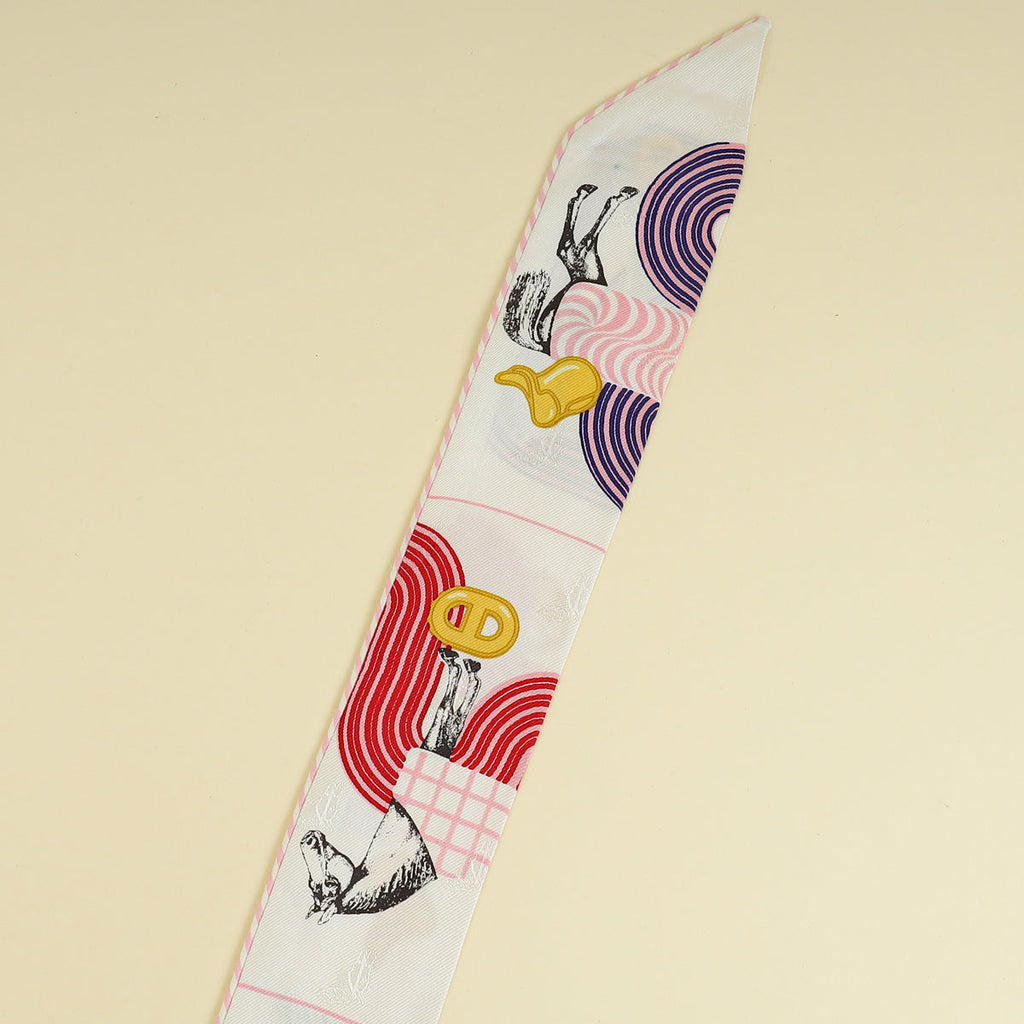 Hermes Rainbow Moussoline Muslin Garde-Robe Pop Charms Printed Twilly