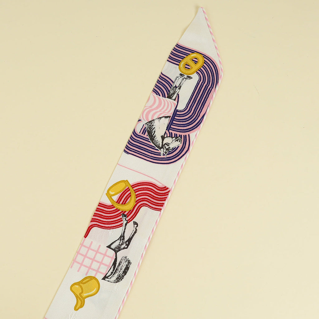 Hermes Rainbow Moussoline Muslin Garde-Robe Pop Charms Printed Twilly