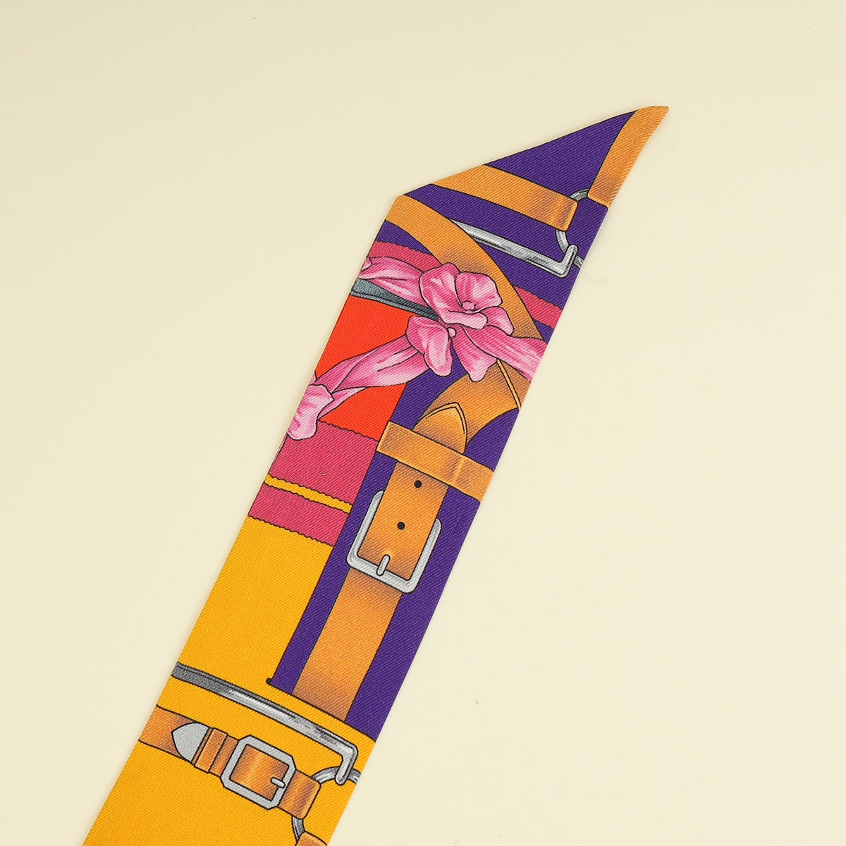 Hermes Mustard Multicolor Grand Manege Fleuri Printed Twilly