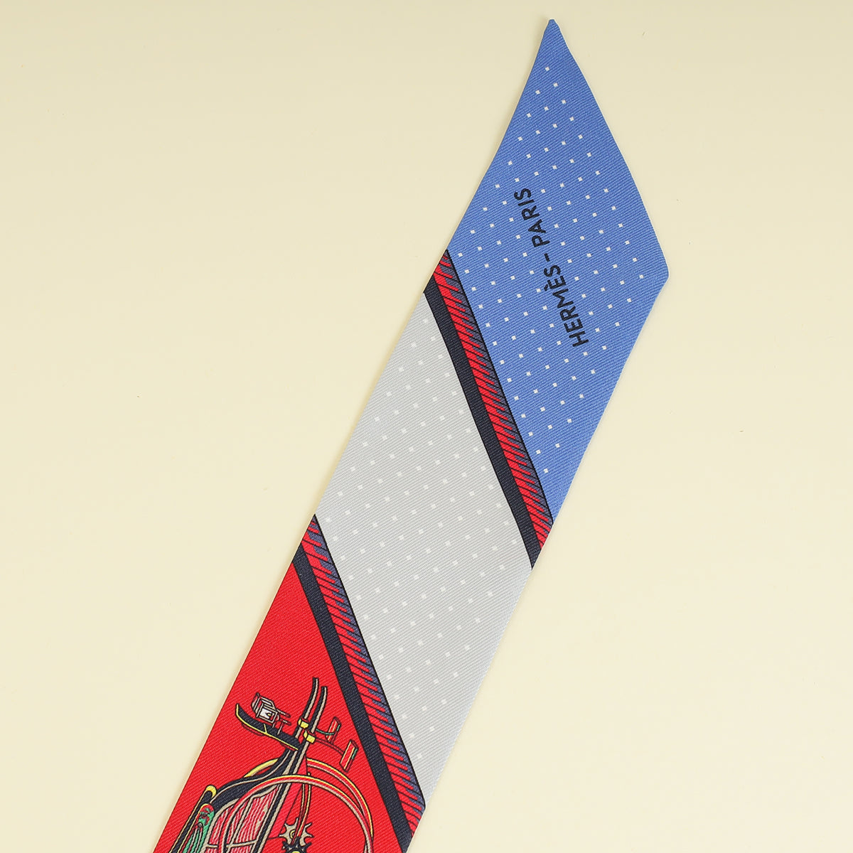 Hermes Red Multicolor Les Voitures À Transformation Printed Twilly