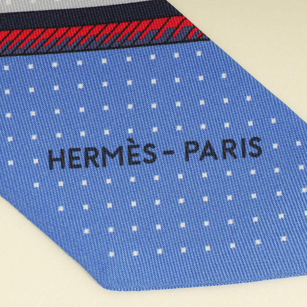 Hermes Red Multicolor Les Voitures À Transformation Printed Twilly