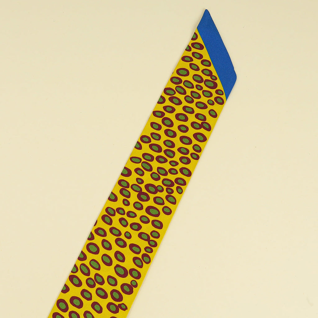 Hermes Yellow Multicolor Under the Waves Printed Twilly