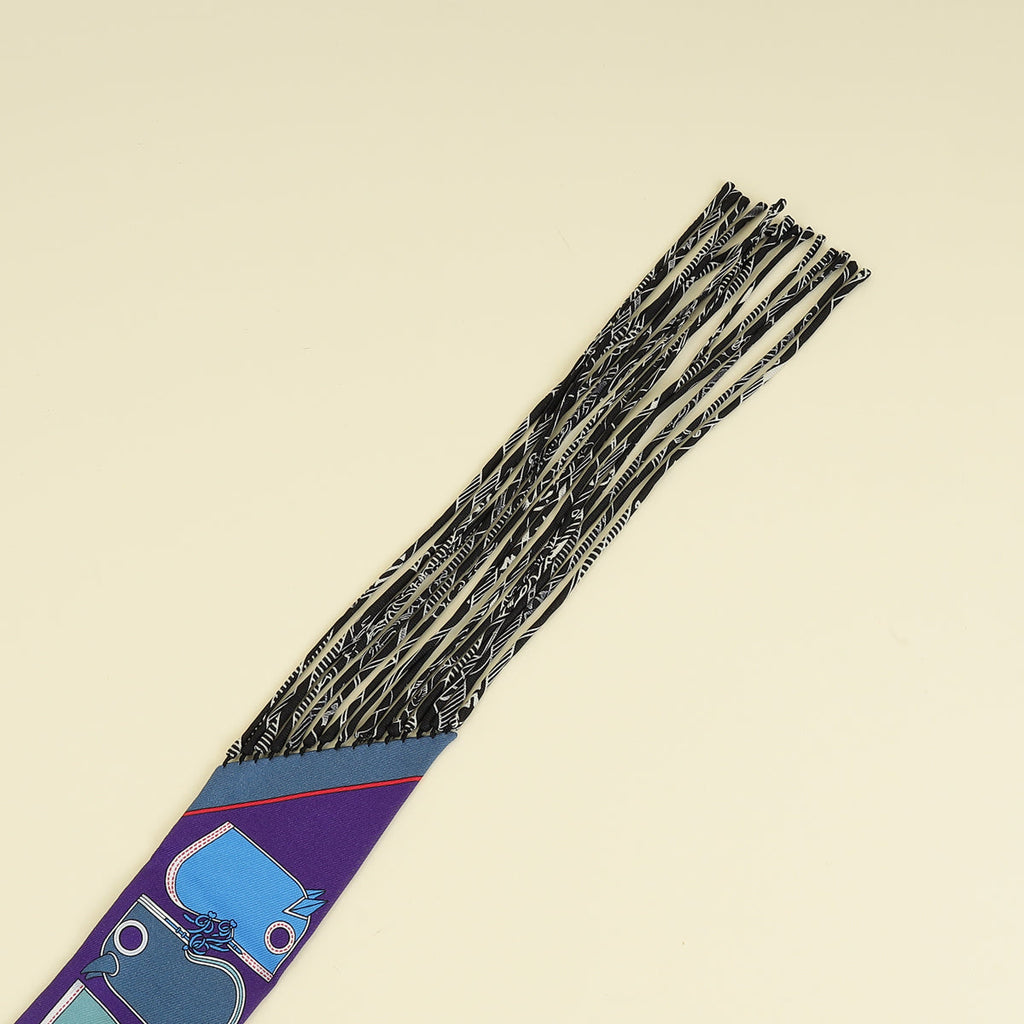 Hermes Multicolor Au Bloc Fringed Twilly