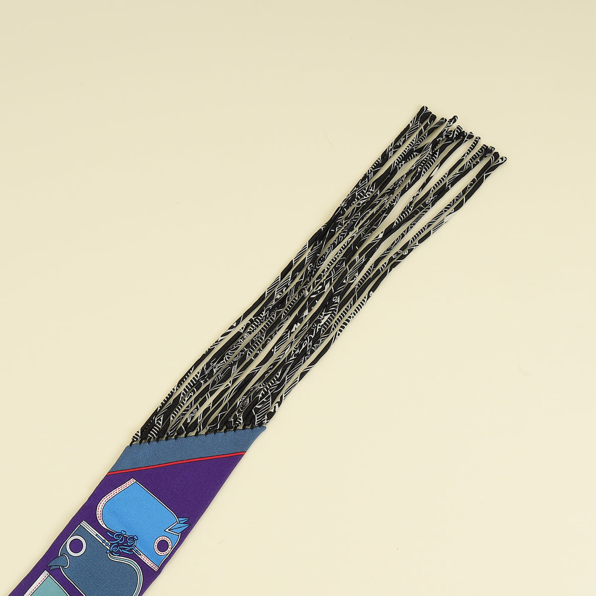 Hermes Multicolor Au Bloc Fringed Twilly