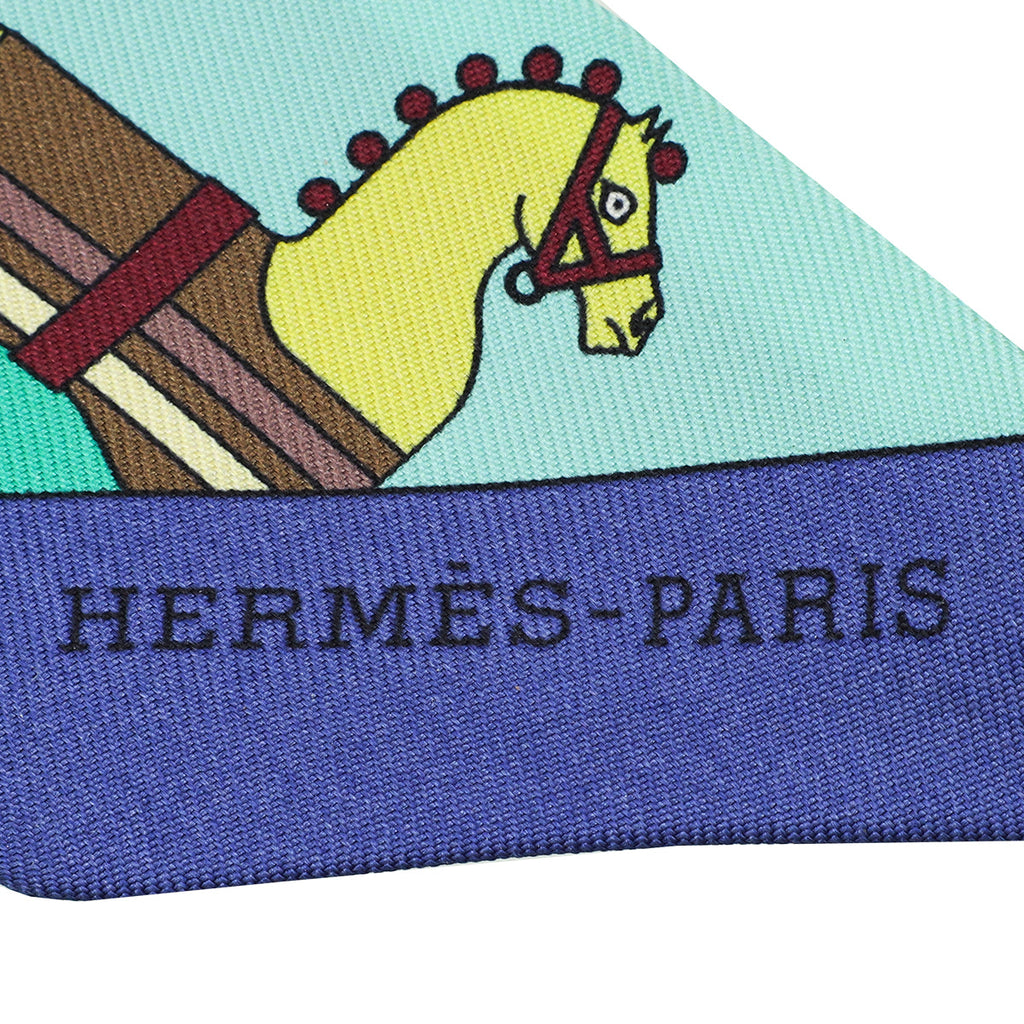 Hermes Tricolor Rocabar Silk Twilly